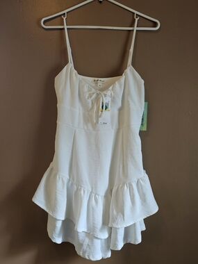 White Summer Romper Shorts